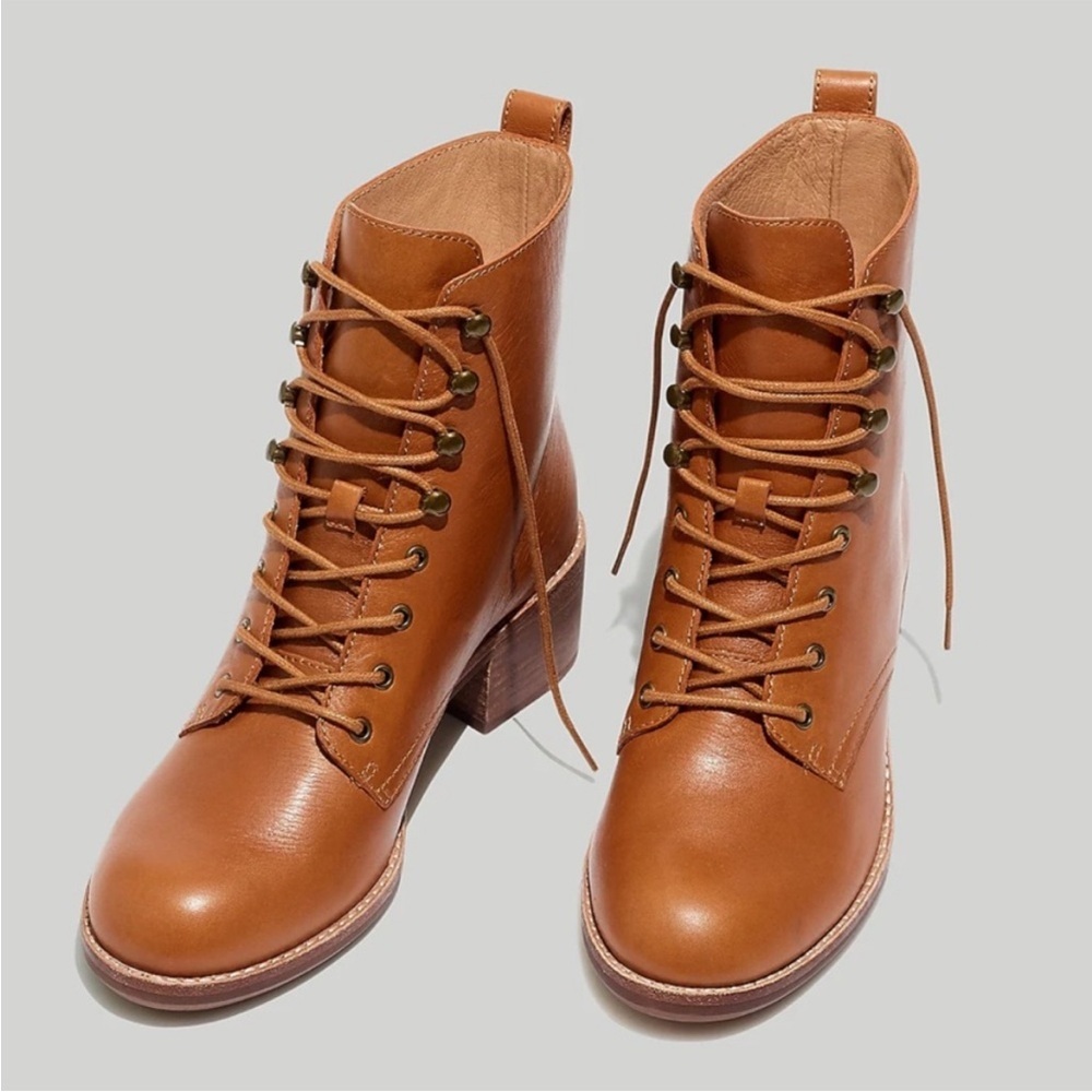 🔥New Madewell Patti Lace-up Boots in English Saddle Women’s Sz 8 SOLD OUT!